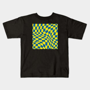 Leeds Distorted Checkered Pattern Kids T-Shirt